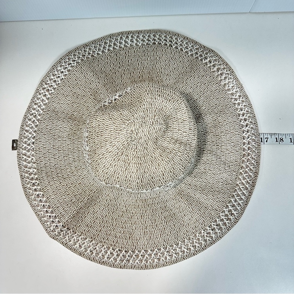 CALIA By Carrie Underwood Woven Sunhat Gray Beige Cruise Packable OSFA b… - Picture 6 of 11